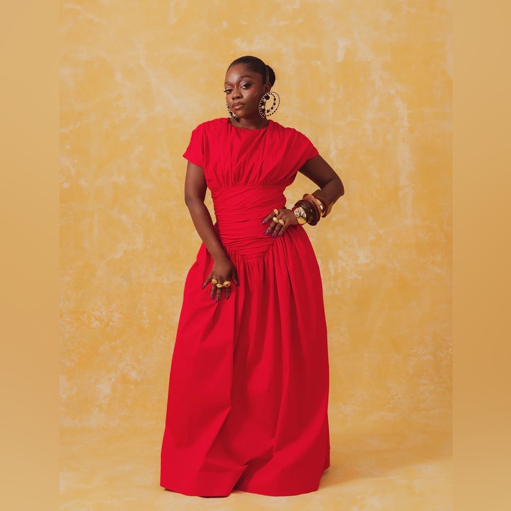 Micas‎ Solid Ruched Maxi Dress - Picture 11 of 17